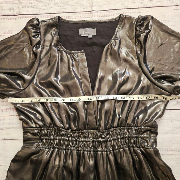 Anthropologie Somerset Maxi Dress Shine Edition Metallic Tiered Holiday Large - Picture 7 of 9